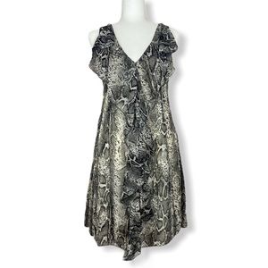 Rancho Estancia Snakeskin Print Ruffled Mini Dress